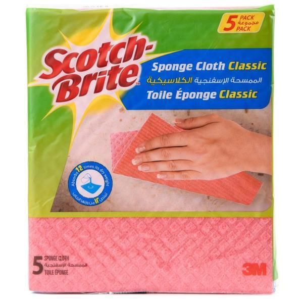 3M Класически мокри кърпички - 3M Scotch Brite Sponge Cloth Classic, 5 бр