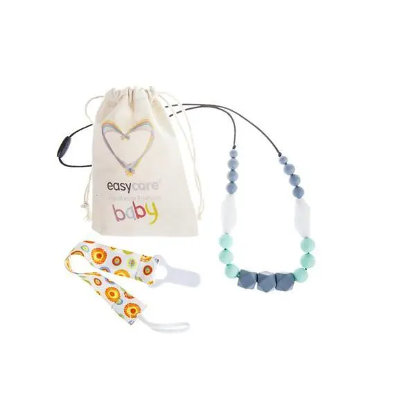 Easy Care Baby Колие за никнене на зъби &bdquo;Утринна роса&ldquo; - Easycare Baby, силикон за храна, без BPA, 1 бр