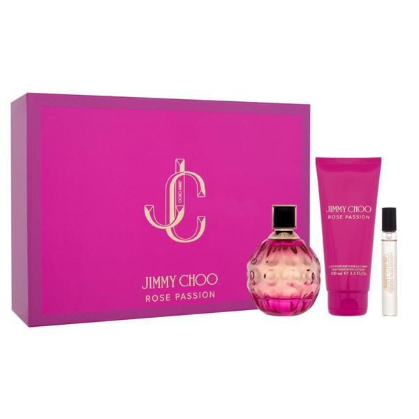 Jimmy Choo Комплект Jimmy Choo Rose Passion: Парфюмна вода 100 мл + Парфюмна вода Travel Size 7,5 мл + Лосион за тяло 100 мл