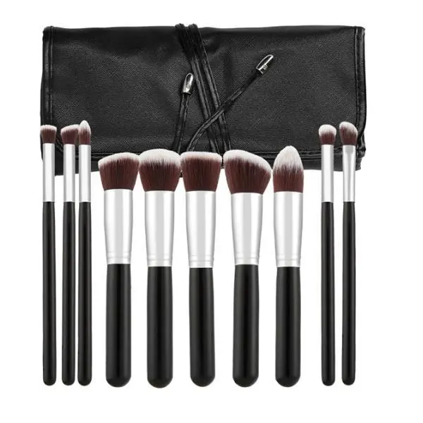 Mimo Комплект от 10 четки за грим Kabuki Black Mimo , 10 бр