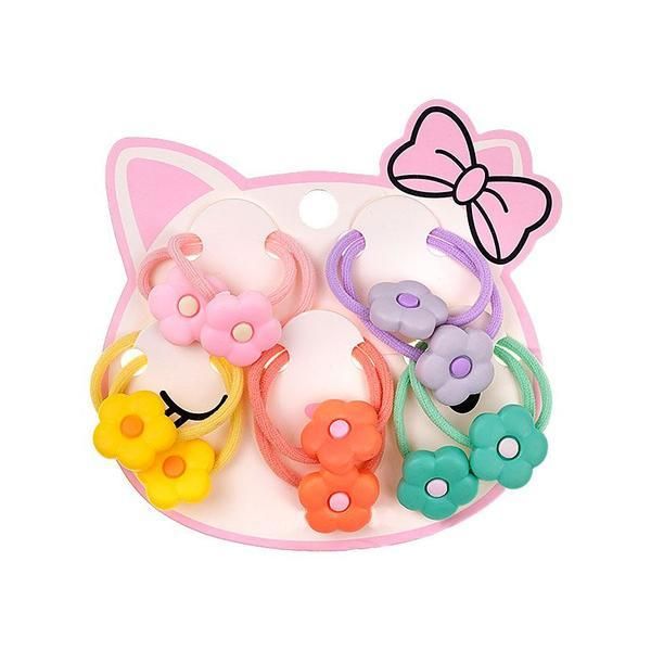 Lucy Style 2000 Комплект от 10 ластика за коса с цветя - Lucy Style 2000 Lady500, 1 комплект