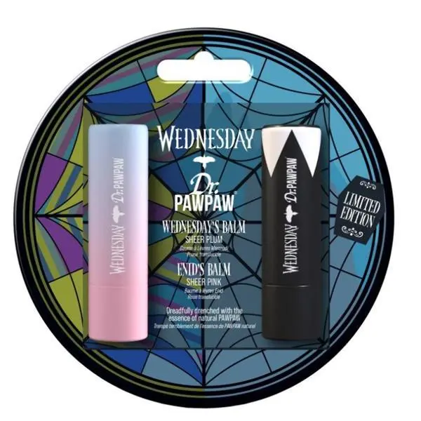 Dr Paw Paw Комплект от 2 балсама за устни, с ключодържател - Dr PawPaw Wednesday, нюанси Sheer Plum и Enid Sheer Pink, 1 комплект