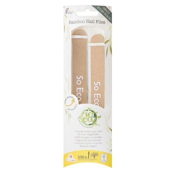 So Eco Комплект от 2 екологични бамбукови пили за нокти - So Eco Bamboo Nail Files