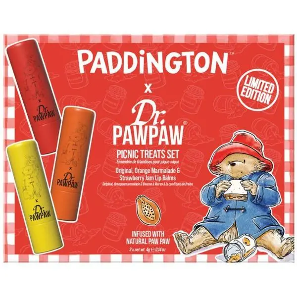 Dr Paw Paw Комплект от 3 балсама за устни, с ключодържател - Dr PawPaw Paddington Picnic Treats Original