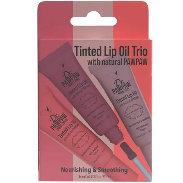Dr Paw Paw Комплект от 3 тонирани масла за устни - Dr PawPaw Tinted Lip Oil Trio, 1 комплект