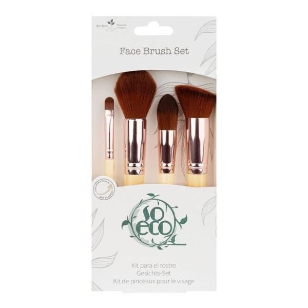 So Eco Комплект от 4 екологични четки за грим за момиче - So Eco Face Brush