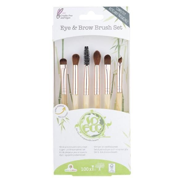 So Eco Комплект от 6 екологични четки за очи и вежди - So Eco Eye &amp; Brow Brush