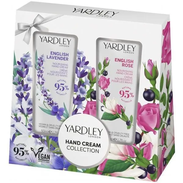 Yardley Комплект от кремове за ръце Yardley London Комплект дуо: Английска лавандула + Английска роза, 2 x 50 мл