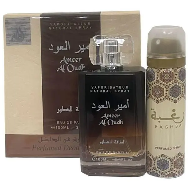 Lattafa Комплект парфюмна вода, 100 мл + дезодорант спрей, 50 мл, Unisex - Lattafa Perfumes, Ameer al Oud