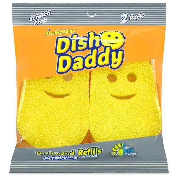 Scrub Daddy Комплект резервни части за гъба за миене на съдове Dish Daddy с дръжка - Scrub Daddy Dish Daddy, жълта, 2 бр