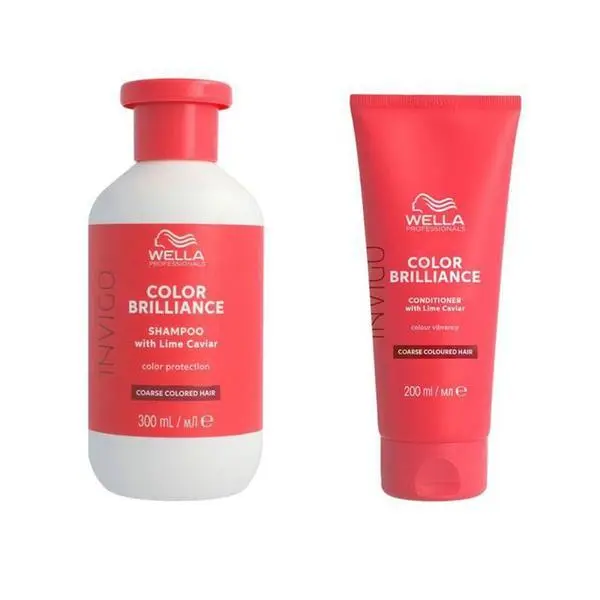 Wella Professionals Комплект за боядисана груба коса - Wella Professionals Invigo Color Brilliance Coarse: Шампоан 300 мл, Балсам 200 мл