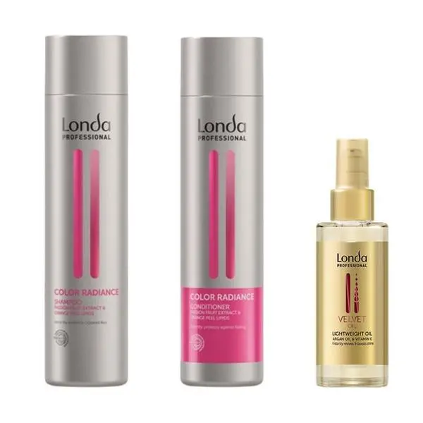 Londa Professional Комплект за боядисана коса - Londa Professional Color Radiance &amp; Velvet Oil: Шампоан 250 мл, Балсам 250 мл, Арганово масло 30 мл