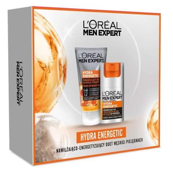 L'Oreal Paris Комплект за грижа за кожата за мъже - L&#039;Oreal Paris Men Expert Hydra Energetic: крем, 50 мл + почистващ гел, 100 мл