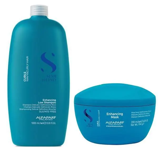 Alfaparf Milano Комплект за къдрава или вълниста коса - Alfaparf Milano Semi di Lino Curls Enhancing: Шампоан 1000 мл, Маска 200 мл