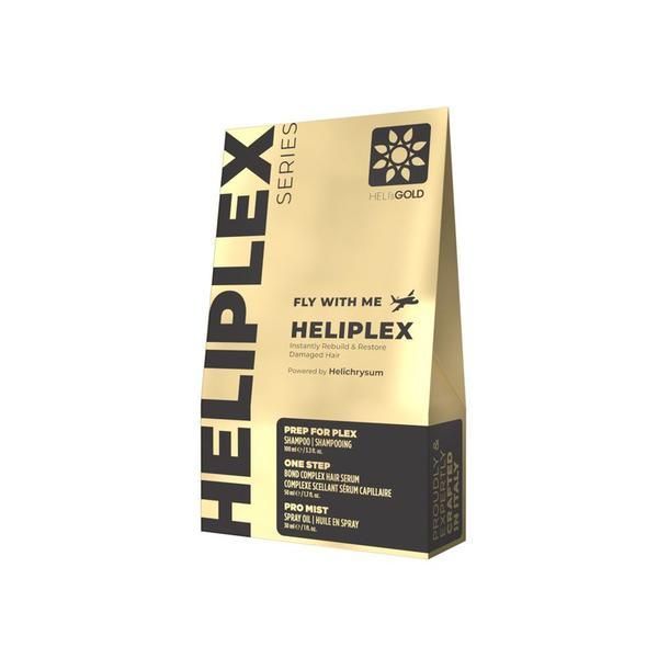 Heli's Gold Комплект за лечение на косата - Heli&#039;s Gold Heliplex Series Intro Kit: Prep for Plex шампоан 100 мл+ One Step Bond Complex Serum 50 мл + Масло Pro Mist Spray Oil 30 мл