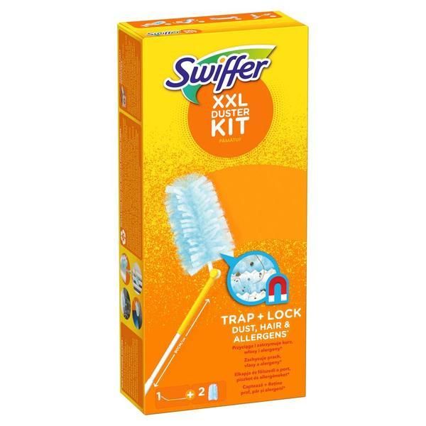Swiffer Комплект за почистване на прах 1 дълга дръжка + 2 резервни - Swiffer Duster Kit XXL Trap &amp; Lock 1+2, 1 комплект