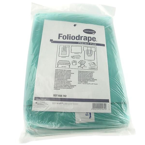 Prima Комплект за сърдечно-съдова хирургия Prima, стерилен &ndash; пластно с отвор, полоджка за маса, подложка Mayo, кърпи, лепилни ленти, покривки за обувки