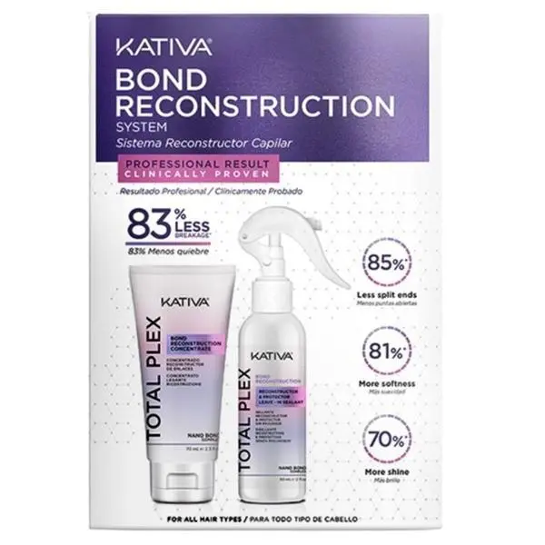 Kativa Комплект за възстановяване и ремонт на космените влакна** - Kativa Total Plex Bond Reconstruction System Kit, 1 опаковка