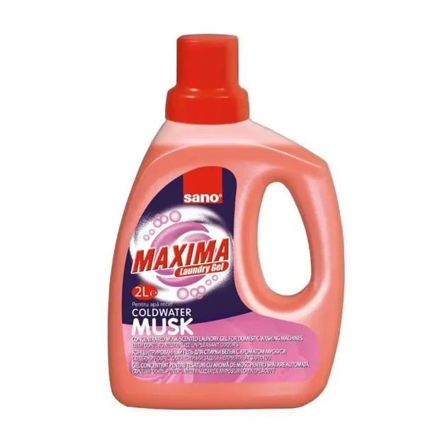 Sano Концентриран гел за пране, за студена вода с аромат на мускус - Sano Maxima Coldwater Musk Laundry Gel, 2000 мл