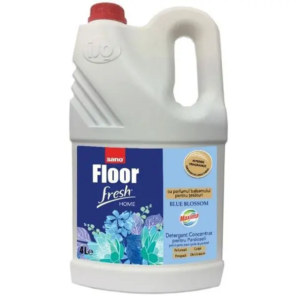 Sano Концентриран и ароматизиран препарат за подове - Sano Floor Fresh Home Blue Blossom, 4000 мл