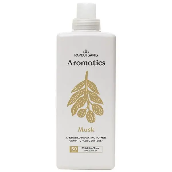 Papoutsanis Концентриран омекотител за тъкани - Papoutsanis Aromatics Musk, 50 пранета, 1000 мл