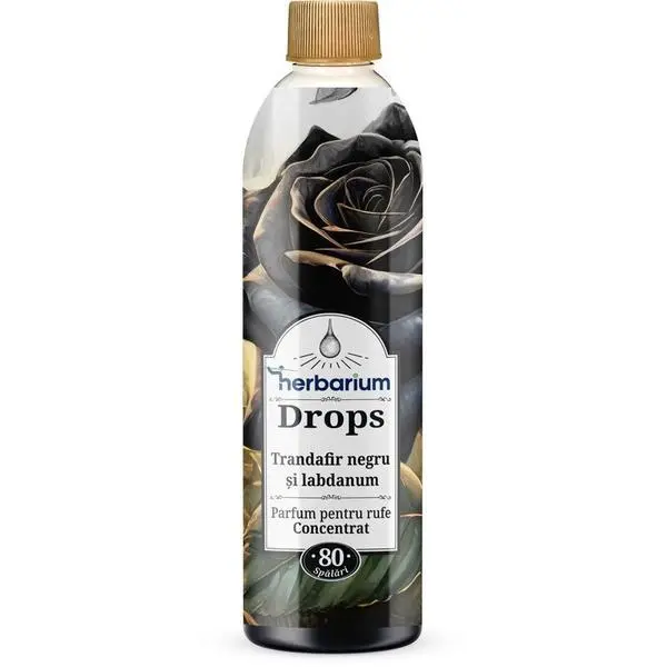 Herbarium Концентриран парфюм за пране - Herbarium Drops Черна роза и лабданум, 200 мл