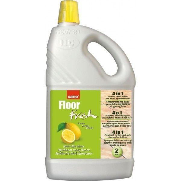 Sano Концентриран препарат за подове Lemon Aroma 4 in 1 - Sano Floor Fresh, 2000 мл