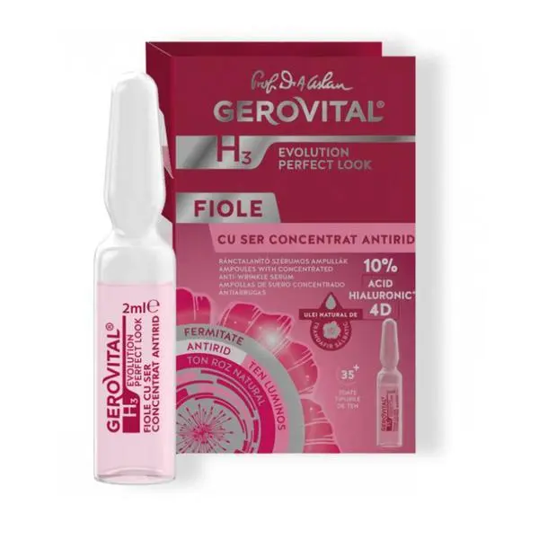Gerovital Концентриран серум против бръчки и хиалуронова киселина - Gerovital H3 Evolution Perfect Look, 2 мл