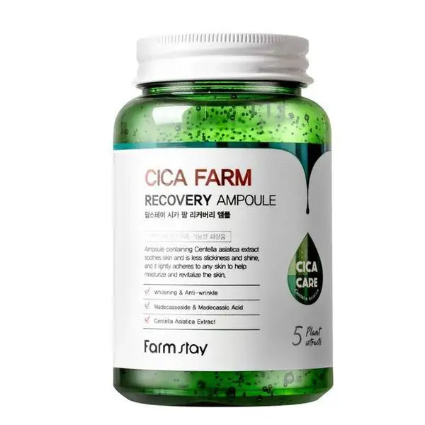Farm Stay Концентриран серум за кожа, хидратиращ и успокояващ с екстракт от Centella Asiatica - FarmStay Cica Farm Recovery Ampoule, 250 мл