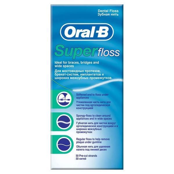 Oral-B Конец за зъби - Oral-B SuperFloss, 50 м