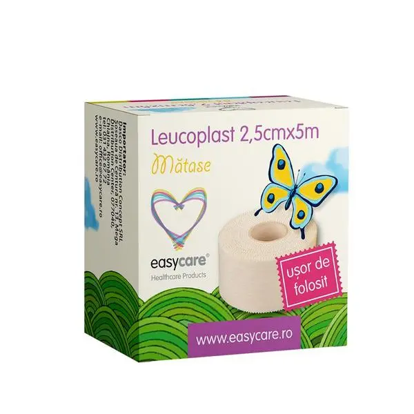 Easy Care Копринен лейкопласт Easy Care, 2.5см x 5м