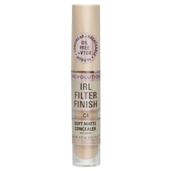 Makeup Revolution Коректор - Makeup Revolution IRL Filter Finish Concealer, нюанс C4, 6 гр