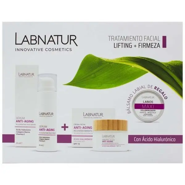 LabNatur Козметичен пакет за лифтинг и стягане - LabNatur Anti-Aging Lifting + Firming: Крем 50 мл, Серум 30 мл, Балсам за устни 15 мл