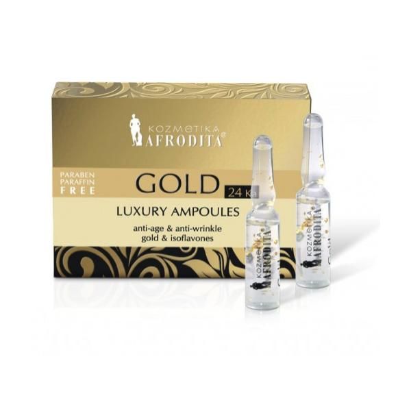 Cosmetica Afrodita Козметика Afrodita - Ампули LUXURY с чисто злато 5 ампули по 1,5 мл