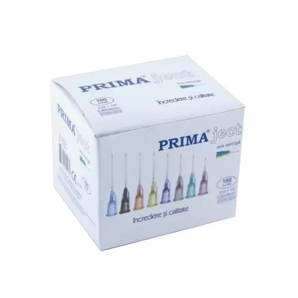 Prima КРАТКИ ЖИВОТ - Спинцовки, еднократна употреба  Prima, , 24G, 1 '(0,55 х 25 мм) интрамускулна, лилава, 100 бр