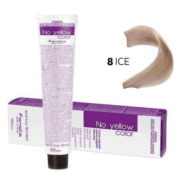 Fanola Крем боя против пожълтяване Fanola No Yellow Color 8 ICE Студено светло русо, 100мл