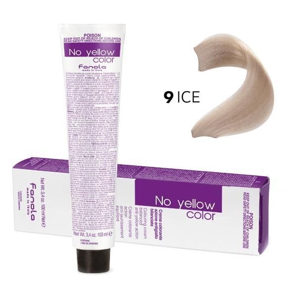 Fanola Крем боя против пожълтяване Fanola No Yellow Color 9 ICE Студено много светло русо, 100мл