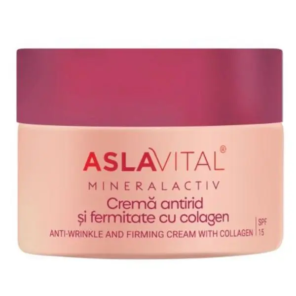 Aslavital Крем против бръчки и стягащ крем с колаген SPF15 - Aslavital Mineralactiv SKINectura, 50 мл