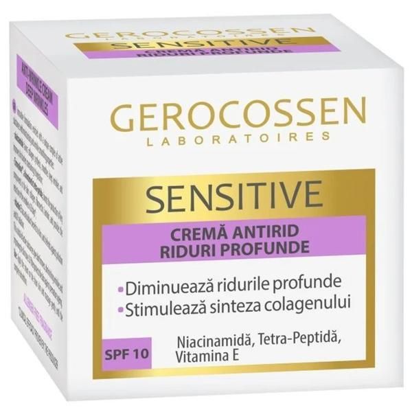 Gerocossen Крем против бръчки в дълбочина - Gerocossen Sensitive SPF 10, 50 мл