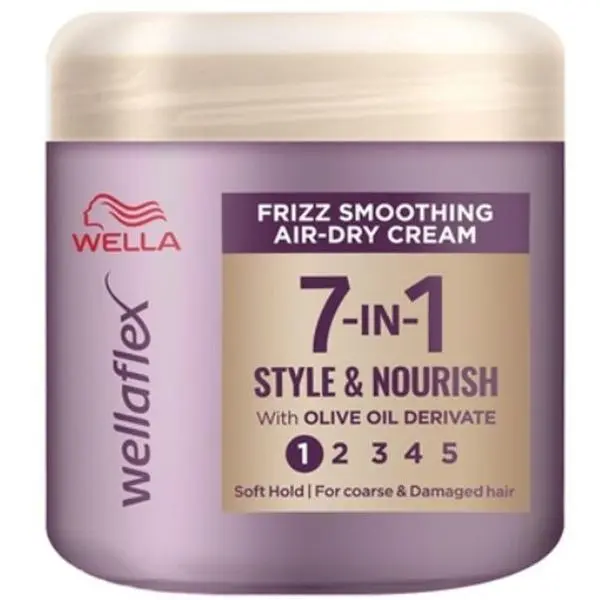 Wellaflex Крем против накъдряне с деликатно задържане - Wella Wellaflex 7-in-1 Style &amp; Nourish Frizz Smoothing Air-dry Cream, 150 мл