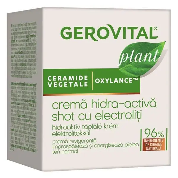 Gerovital Kрем с растителни електролити и керамиди за нормална кожа** - Gerovital Plant Hydra-Active Electrolytes Shot, 50 мл