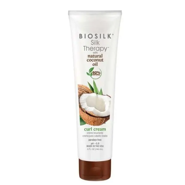 Biosilk Крем Stying за къдрава или вълниста коса - Biosilk Silk Therapy with Natural Coconut Oil Curl Cream, 148 мл