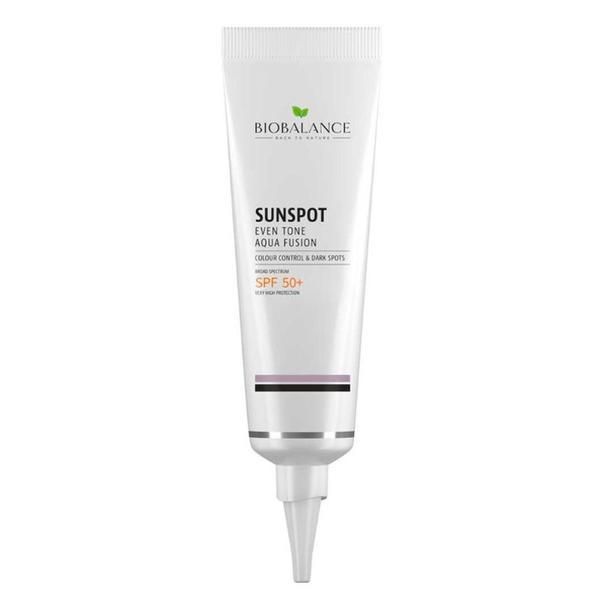 Bio Balance Крем със SPF 50+ Уеднаквяващ, против пигментни петна - Bio Balance Sunspot Even Tone Aqua Fusion, 40 мл
