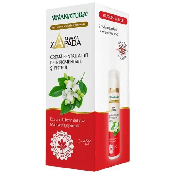 Vivanatura Крем за избелване на пигментни петна и лунички - Vivanatura, 45 мл