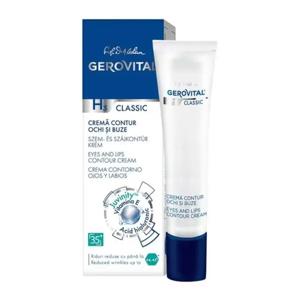 Gerovital Крем за контурa на очите и устните - Gerovital H3 Classic Eyes and Lips Contour Cream, 15мл