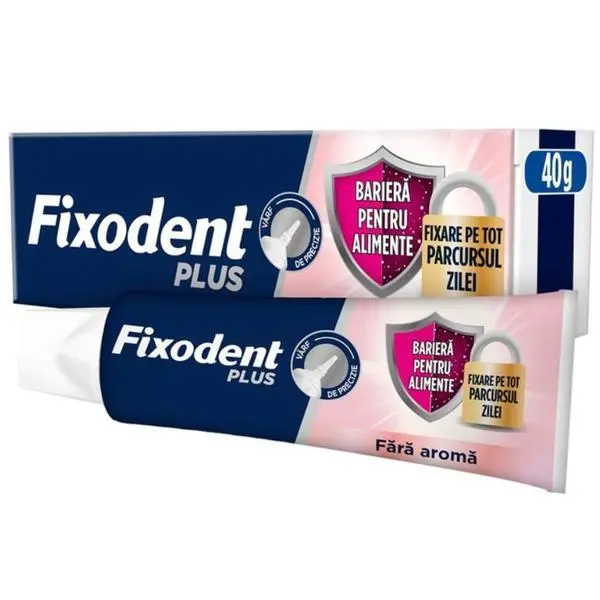 Fixodent Крем за лепене на протези - Fixodent Plus Food Barrier, 40 гр
