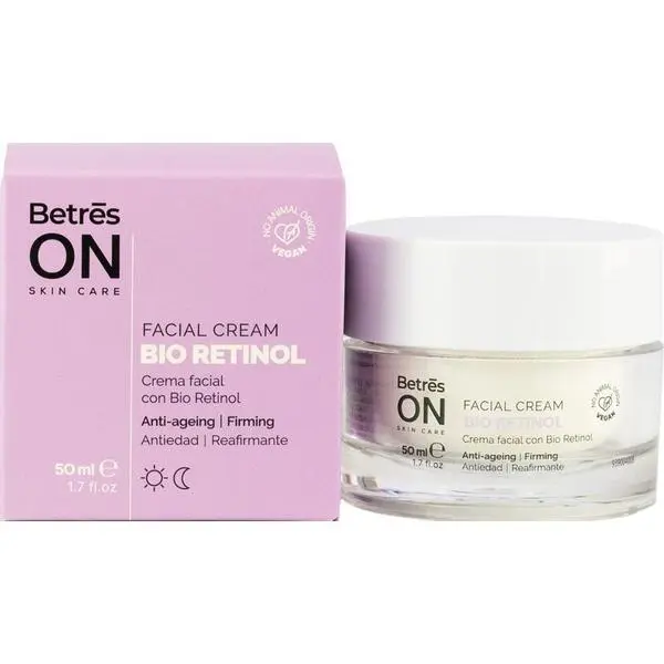 Betres On Крем за лице против стареене и стягане с био-ретинол за ден/нощ - Betres ON Facial Cream Bio Retinol, 50 мл