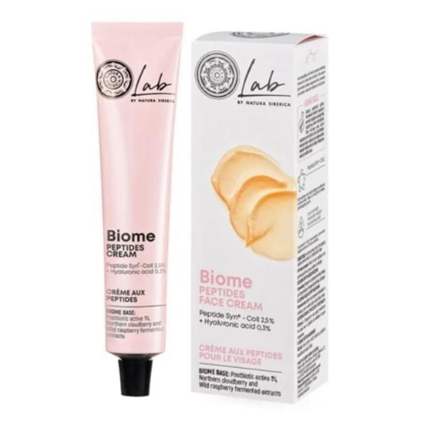Natura Siberica Крем за лице с пептиди и хиалуронова киселина за регенерация и блясък на кожата - Lab Biome by Natura Siberica Peptides Face Cream, 50 мл