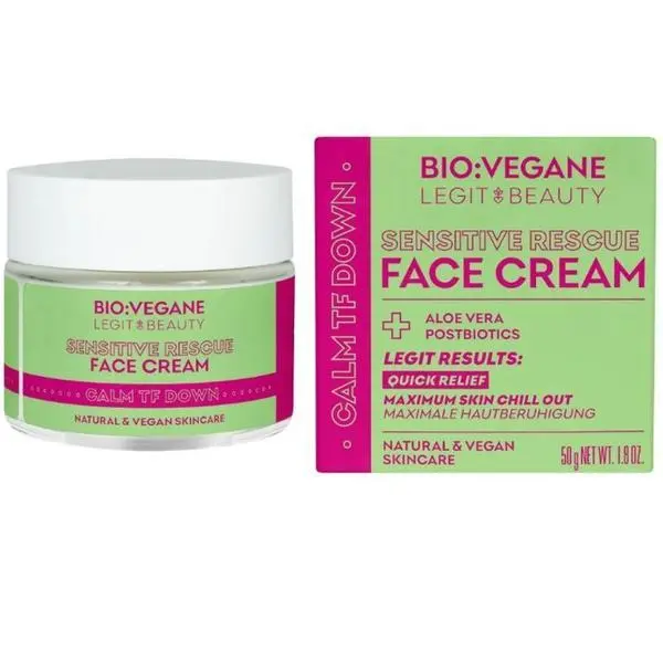 Bio:Vegane Крем за лице за чувствителна кожа - Bio:Vegane Legit Beauty Calm TF Down Face Cream, 50 мл