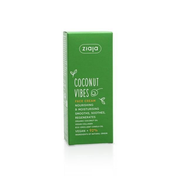 Ziaja Крем за лице - Ziaja Coconut Vibes Face Cream Nourishing &amp; Moisturizing, 50 мл